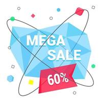 Sale geometric banner flat style design vector illustration