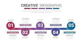 diseño de infografías vectoriales con 5 opciones vector