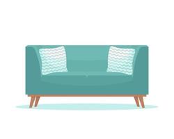 Modern soft sofa. Vector illustration in flat style, isolated