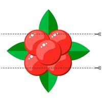 Corta la imagen en pedazos. baya de zarza de piedra vector