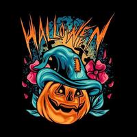 Halloween Pumpkins with Dark Situation vector