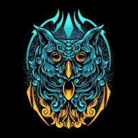 Owl Bird With Full Ornament vector