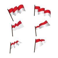 Ilustración de vector de bandera de Indonesia