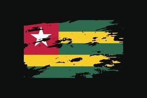 Grunge Style Flag of the Togo. Vector illustration.