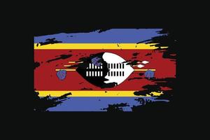 Grunge Style Flag of the Swaziland. Vector illustration.