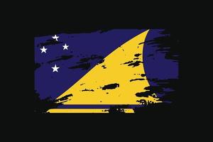 Grunge Style Flag of the Tokelau. Vector illustration.