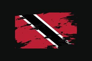 Grunge Style Flag of the Trinidad and Tobago. Vector illustration.