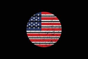 Grunge Style Flag of the United States. Vector illustration.