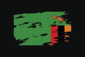 Grunge Style Flag of the Zambia. Vector illustration.