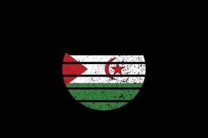 Grunge Style Flag of the Western Sahara. Vector illustration.