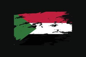 Grunge Style Flag of the Sudan. Vector illustration.