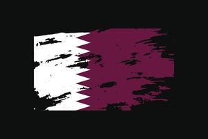 Grunge Style Flag of the Qatar. Vector illustration.