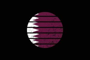 Grunge Style Flag of the Qatar. Vector illustration.