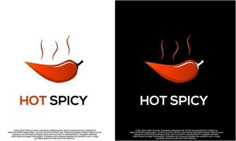 Hot chili logo design, hot spicy logo design on isolated background,