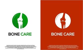 Bone care logo design vector, Health Knee logo on isolated background vector