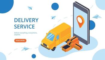 Delivery Service Isometric Banner vector