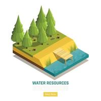 Natural Resources Isometric Composition vector