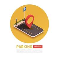 Parking App Isometric Composition vector