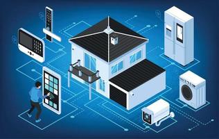 Smart Home Access Composition vector