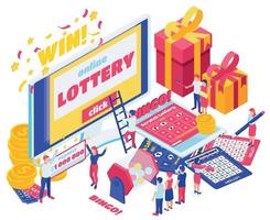 Lottery Isometric Design Concept Set vector