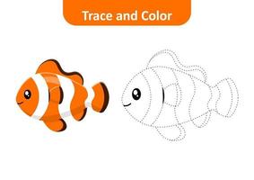 Trace and color, clown fish vector