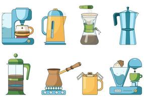 conjunto de diferentes métodos de preparación del café. vector