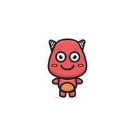 Illustration of cute red monster vector