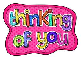 Thinking of You Hand Drawn Text Greeting vector