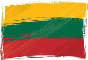 Lithuania national flag created in grunge style vector