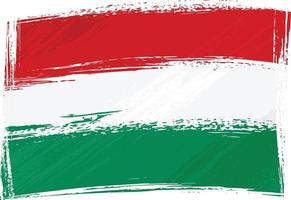 Hungary national flag created in grunge style vector