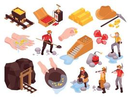 Gold Mine Icon Set vector