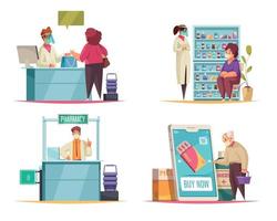 Pharmacy Concept Icons Set vector