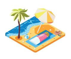 Sunscreen Cream Isometric Composition vector