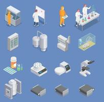 Pharmaceutical Production Icons Collection vector