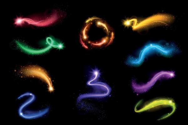 Multicolored Bright Sparkles And Stardusts