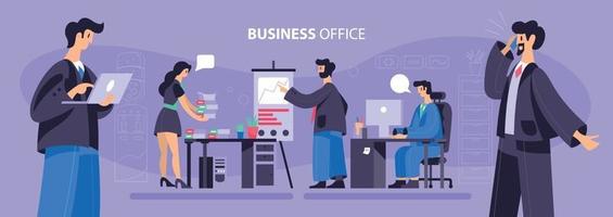Business Office Composition Banner vector