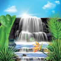 Water Falls Realistic Background vector