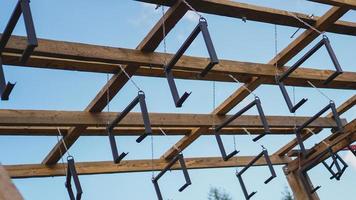 Sports ground. Climbing frame for competition photo