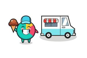 Mascot cartoon of chart with ice cream truck vector