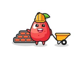 Cartoon character of water apple as a builder vector