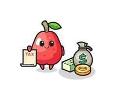 Character cartoon of water apple as a accountant vector