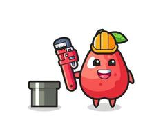 Character Illustration of water apple as a plumber vector