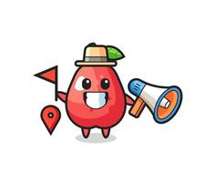 Character cartoon of water apple as a tour guide vector