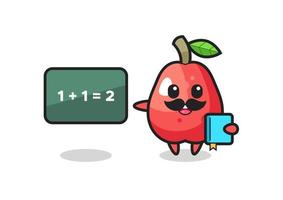 Illustration of water apple character as a teacher vector