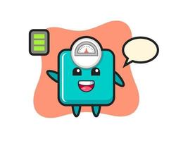 weight scale mascot character with energetic gesture vector