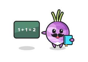 Illustration of turnip character as a teacher vector