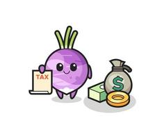 Character cartoon of turnip as a accountant vector