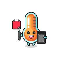 Illustration of thermometer mascot as a graphic designer vector