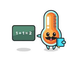 Illustration of thermometer character as a teacher vector