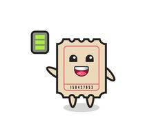 ticket mascot character with energetic gesture vector